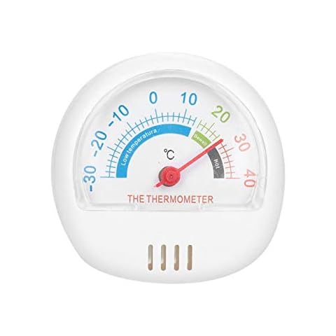 Jeankak ABS Large Dial Thermometer, Freezer Thermometer, Accurate for Home Red,Yellow,White(Optional) Kitchen Easy-to-read(white) Cover