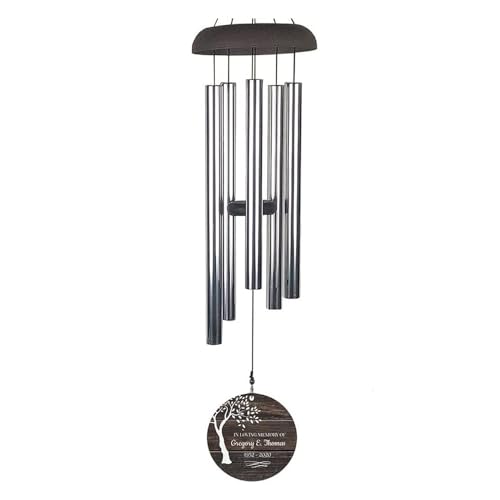 in Loving Memory Tree 42" Personalized Wind Chime, Aluminum Tubes, Custom Wind Chime
