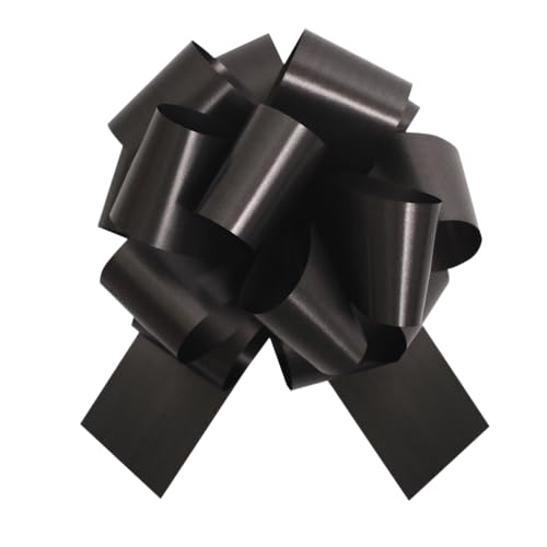 6 Pcs 6 Inch Black Pull Bows Christmas Bows Christmas Bows for Gift Wrapping Gift Wrapping Baskets Wedding Christmas Party Decorations Crafts Quality Pull Bows for Gifts and Decorations