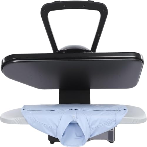 PSUFURV Intelligent Steam Press Automatic Ironing Machine with Spray Bottle and Pressing Cushion Multiple Fabric Settings Professional Shirt Press for Apartments Clothing Stores (Black)