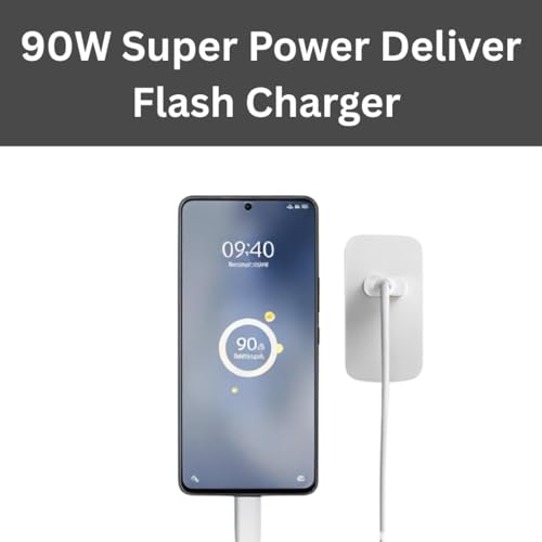 Image of Original 90W Flash Fast Charging Adapter and Cable Compatible for vivo Series | iqoo neo Series (White)