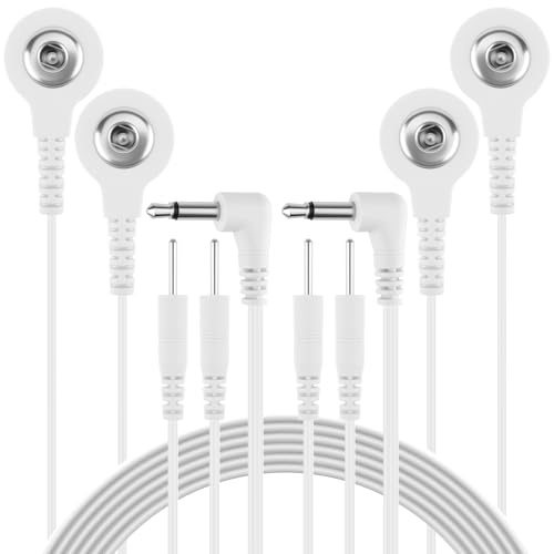 Image of 6 Pcs TENS Wires Pin Electrode DC 3.5mm Plug Cables | Electrode Lead Wire Adapters, Featuring Pin & Snap Connections for TENS, EMS, IF Units