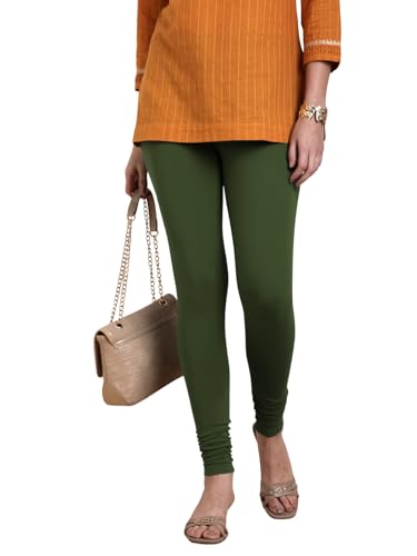 Image of TWIN BIRDS Tailored Cut and Classic Fit Super Stretchable Elastane Fabric Churidar Leggings for Women