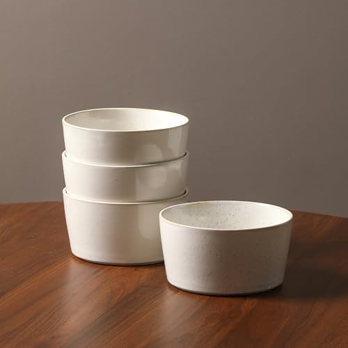 Image of Stone Lain Cairo 24-Piece Dinnerware Set Stoneware, Plates and Bowls Set, Microwave and Dishwasher Safe, Includes Dinner and Salad Plates, Cereal Bowls, Dish for 8, White Speckled