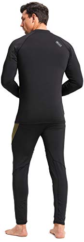 Image of romision Thermal Underwear for Men Stretch Fit, Fleece Base Layer Top & Bottom Set, Insulated Long Johns for Cold Weather Hunting