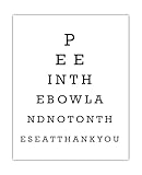 Buzz Unplugged Funny Bathroom Wall Decor - Pee In The Bowl..., Toilet Eye Chart Bathroom Wall Art Prints, 8x10 Unframed Funny Bathroom Pictures Wall Decor, Bathroom Decorations for Home