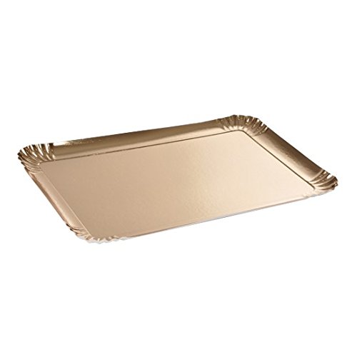 Preisvergleich Produktbild Viphome Set von 3 Tabletts Karton Rechteck Gold