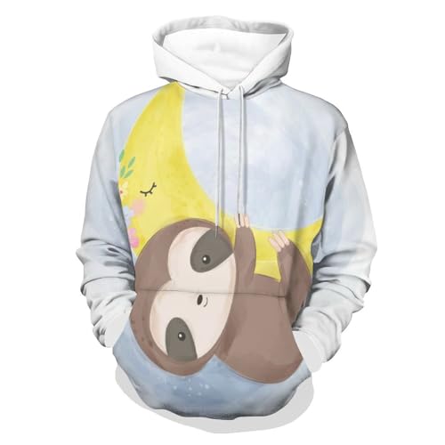 Sweatshirt pull pour homme femme UMENG, le hoodie original au motif paresseux
