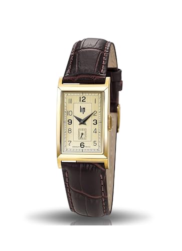 Lip Montre analogique pour Femme à Quartz avec Bracelet en Cuir lip671006, Noir, Bracelet