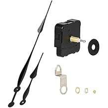 High Torque Clock Movement Mechanism with Hands, 28MM Long Shaft, DIY Repair Quartz Wall Clock Kit, Black
