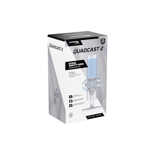 Quadcast 2 Frost Microfono USB per Gaming, Streaming, Podcast, Quattro Pattern Polari, Controlli, LED, Anti-vibrazione, per PC, PS4, PS5 e Mac - Microfono streaming - Immagine 7