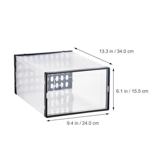 Cajas de zapatos transparentes de plástico resistente apilables negro 3