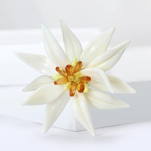 Image of Rhinestone Flower Brooches for Women Enamel Floral Brooch Lapel Pins for Mom Wife Elegant Dress Accessories Mother's Day Jewelry Gifts