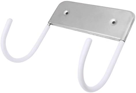 kuou Ironing Board Hanger, Stainless Steel Wall Mount Ironing Board Holder, Iron Board Hook,Ironing Boards Storage Wall Bracket for Y-leg or T-leg Large & Small Ironing Board(White with Screws)