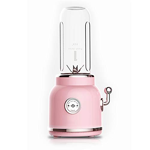 LOVEQING Blender Portable Juicer Blender Retro Personal Mini Taille Mélangeur Petit Blender Blender Blender, Facile À Installer Et À Nettoyer Le Calme 150 W,Rose Cover