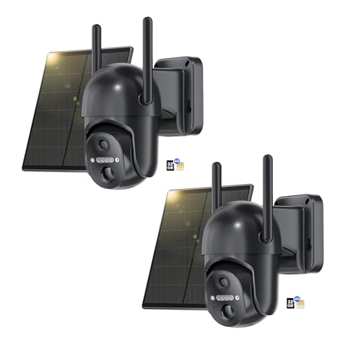 Nuasi CB14S 4G LTE Solar Überwachungskamera 2er Set