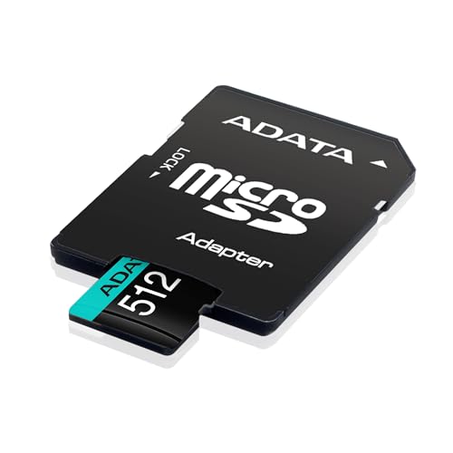 Image of ADATA Premier Pro 512GB MicroSDXC /SDHC UHS-I U3 Class 10 V30S A2 Memory Card with SD Adapter - Waterproof, Shockproof, X-ray Proof, Magnet Proof and Temperature Resistant