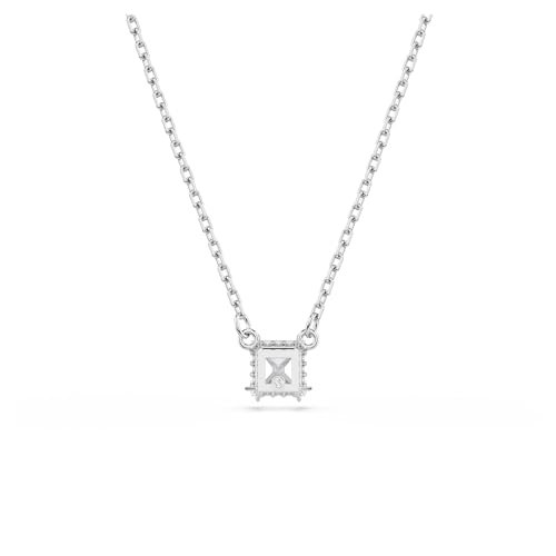 Swarovski Stilla Pendant, Square Cut, Clear, Rhodium Finished4