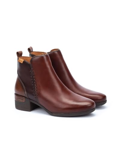 Image of PIKOLINOS Malaga Women's Heeled Ankle Boots | Leather | Zipper Closure | Mid Heel | Size UK 2-8
