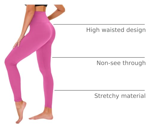 Image of TNNZEET High Waisted Leggings for Women - No See Through Tummy Control Cycling Workout Yoga Pants with Pockets Reg & Plus