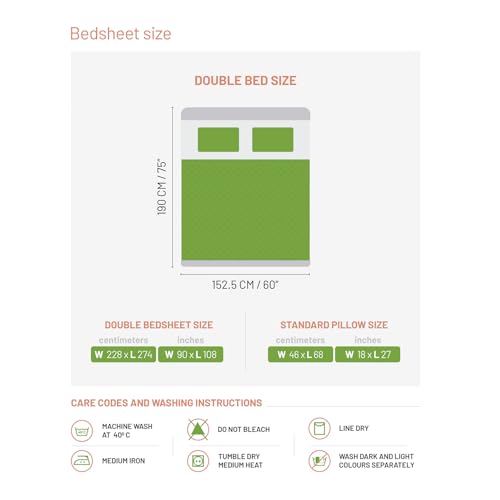 Image of DDECOR Live beautiful Cotton Queen Bed Sheet Set with 2 Pillow Covers (229 CM X 274 CM, Grey) Digital Print Classical 145TC GSM