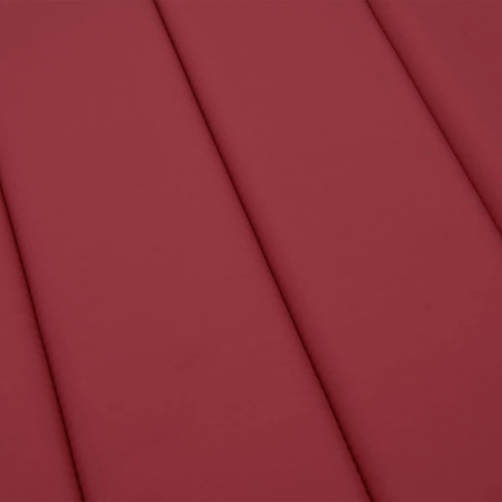vidaXL Sun Lounger Cushion in Wine Red, 78.7"x23.6"x1.2" - Oxford Fabric Outdoor Patio Furniture Cushion with Soft Foam Fiber Filling - Water- Design with Non-Slip Attachment Ropes.