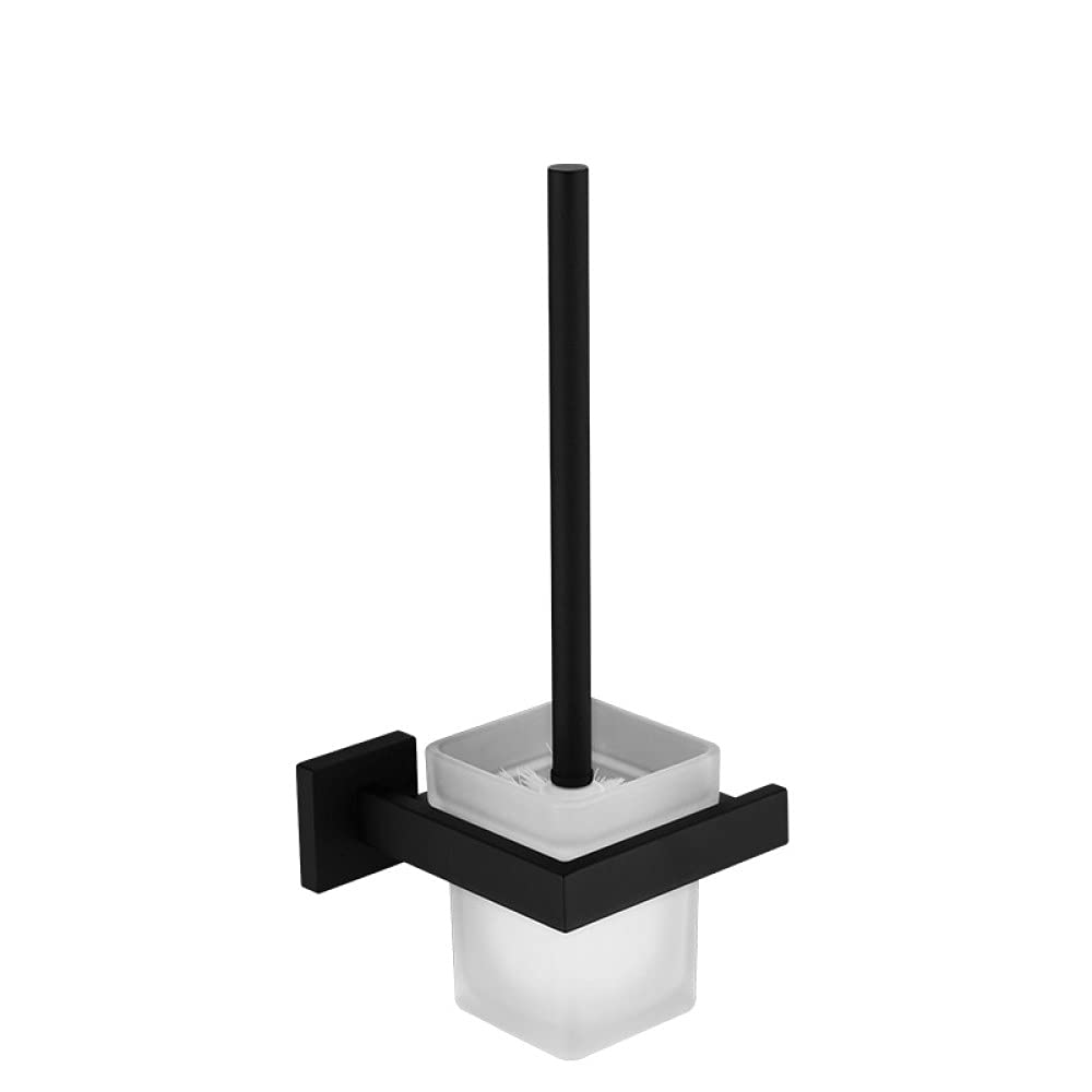 Brosse de toilette MB noire mate et kit acier inoxydable pour petits espaces WC