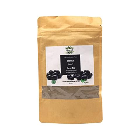Organic Jamun Seed Powder - Indian Black Berry - Botanical Name :  Syzygium cumini 100% Pure and Natural (500) Cover