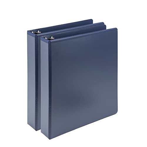 Image of Samsill Plant-Based 1.5 Inch Durable D-Ring, View Binder, Eco-Friendly, USDA Certified Biobased, 2 Count,Pack of 1, Indigo Blue