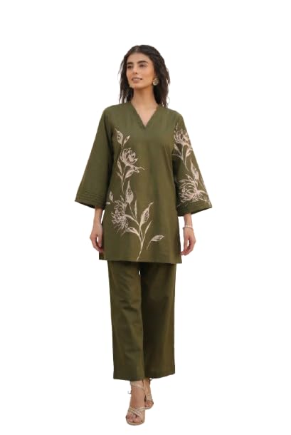 jisora Women's Green Printed Cotton Co-ord Set-picture-11