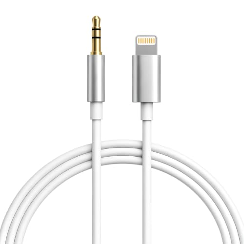 Image of Elebase 3.5mm to Lightning Audio Cable for iPhone AUX Cable HiFi Stereo Sound 3.5mm Jack to Lightning Connector Compatible with iPhone 14 13 12 11 XS XR X 8 7 Plus iPad iPod Car Speaker Headphones