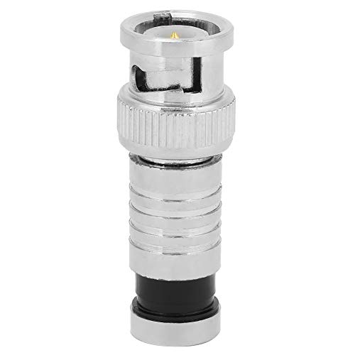 Elprico BNC Compression Male Connector, 10 Pcs FR Coaxial Q9 Adapter for Signal Transmission in RG59 CCTV Systems