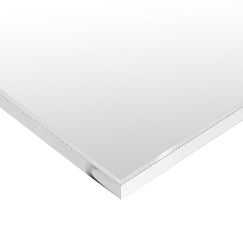 Image of TEHOME Chrome Bathroom Vanity Mirror with Squared Corners, 24x36'' Silver Rectangle Stainless Steel Metal Framed Mirror for Bathroom