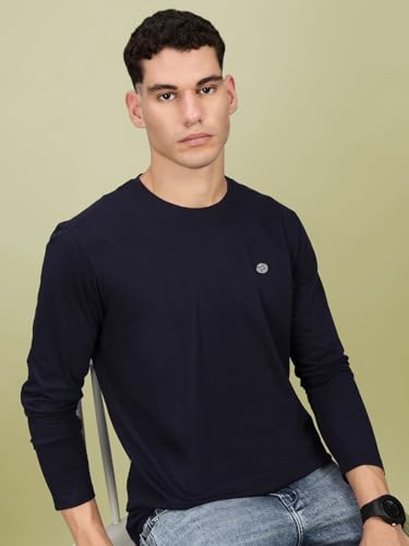 Image of Lux Nitro Men's Premium Cotton Long Sleeve T-Shirt | Modern Fit Casual Tee with Round Neck | Solid Regular Fit T-Shirt for Men