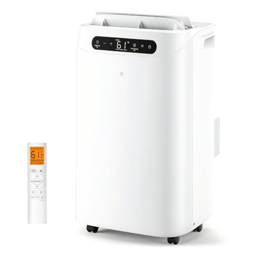 Image of 12000 BTU Portable Air Conditioners, Cools Up to 500 Sq.Ft, Portable AC Unit with Remote Control, Cooling, Fan, Dehumidification, Sleep Mode& Installation Kits for Rooms, White