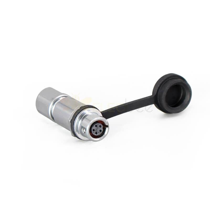 SF6 5 Pin Plug+Socket Industrial Waterproof Quick Push-Pull Docking Metal Circular Aviation
