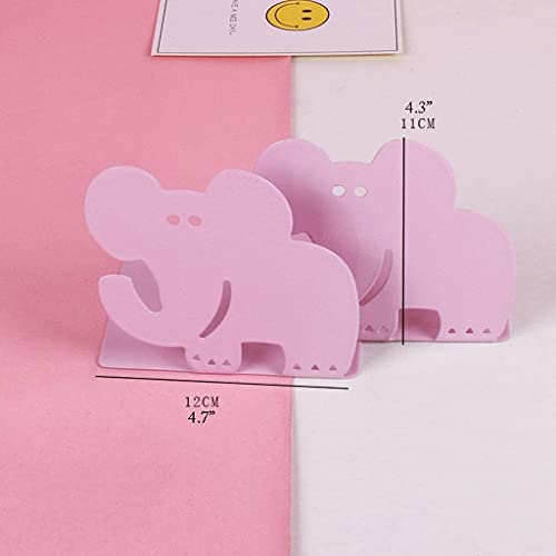 Bookends Decorative Cat Bookends Cute Hollow Pattern Book Ends Iron Metal Bookend Book Stoppers For Or Adult Gift,1 Pair Study Desk Organizer Bookends For (Color : Pink Cat),Pink Cat #TOP1