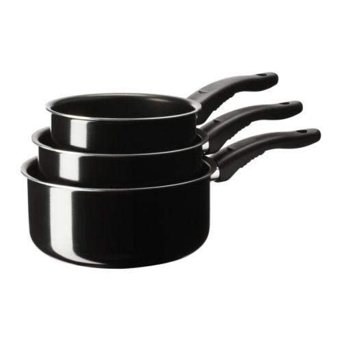 KAVALKAD Saucepan, set of 3, black
