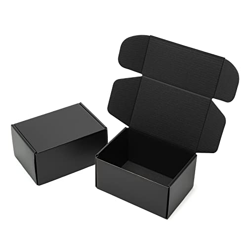 Timirog Paquete de 25 cajas de envío pequeñas de cartón corrugado para pequeñas empresas, paquete de 25 cajas de cartón corrugado para pequeñas empresas, con bloqueo de pestañas, para embalaje,