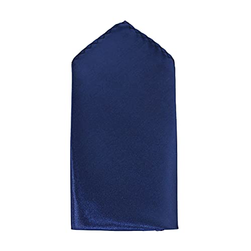Image of TIE STUDIO Men's Solid Pocket Square | Size- 10cm x 10cm | Colour-Royal Blue | Pack of 1 |