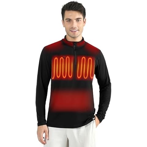 Men's Heated Shirt with Bluetooth App Control, Winter Heated Clothing, Long-Lasting Battery, Perfect for Cold Weather (US, Alpha, Large, Regular, Regular, Black) Cover