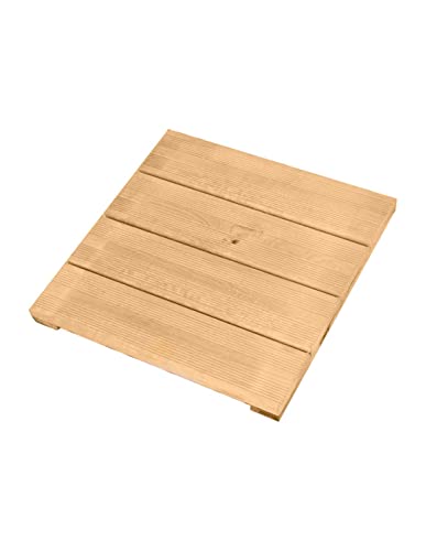 JARDIN202 - Tarima de Madera de Pino | Baldosa de Madera para Exterior y Ducha | Protección...