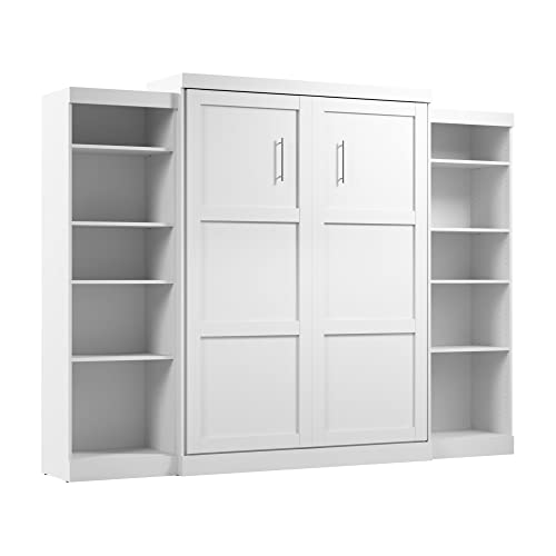 Bestar Pur Queen Murphy Bed and 2 Shelving Units, 115-inch