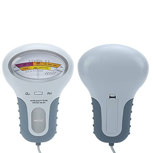 Aramox Probador de PH Probador de Calidad del Agua Medidor CL2 de Plástico Detector de Calidad del Agua de Cloro para Piscinas, Spa y Varias Fuentes de