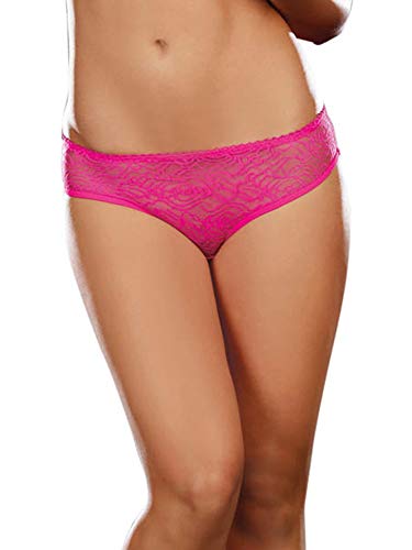 Dreamgirl Women's Ruffle Back Open Crotch Panty