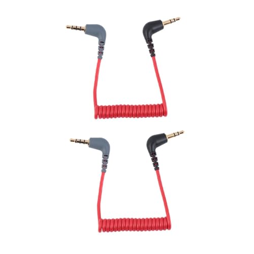 Cable de audio extensión Jack 3.5mm 0.75m 2 piezas rojo miniatura 1