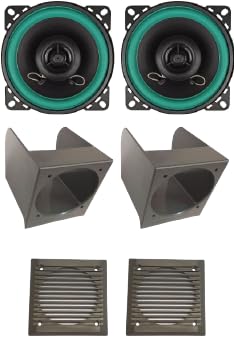 2 Box Anteriori IPNOSIS Kit 2 casse IP-01100 per Fiat Panda 141 dal 1986 al 2003 + 2 Box anteriori + 2 Griglie Colore Grigio da 10cm