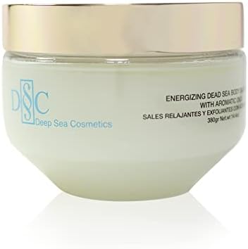 Deep Sea Cosmetics | Energizing Body Salt Scrub | Dead Sea Salt Scrub With Natural Oils, Green Tea, Lavender and Eucalyptus Extracts - 14.4 Oz