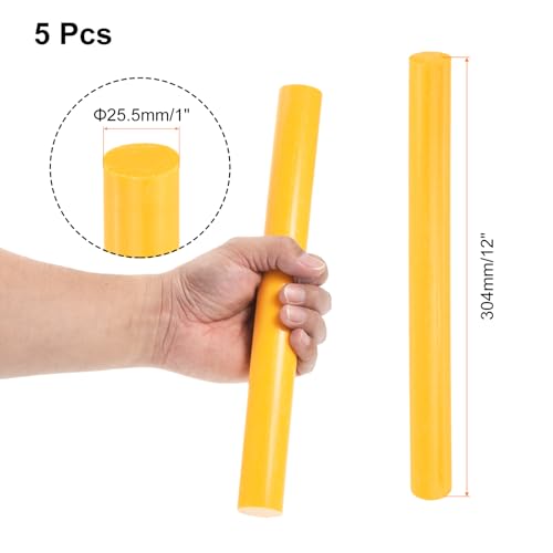 Image of uxcell 5 Pcs Yellow Plastic Rods 25.5 x 304mm ABS Styrene Round Stick Round Solid Bar DIY Model for DIY Toys Building Making Architectural Model Making