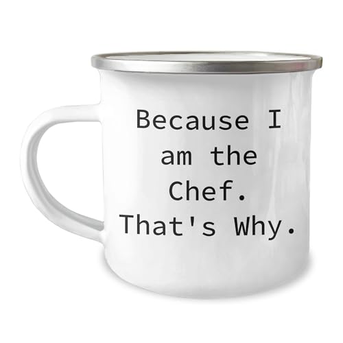 NAPAVI Chef's Valentine's Camping Mug - Because I Am The Chef. That's Why. - Gifts from Men to Chef